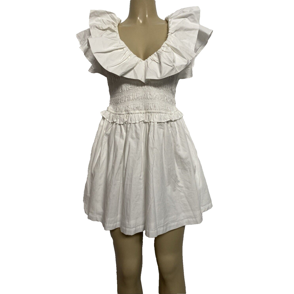Cleobella White Ruffled Mini Dress - Picture 2 of 9